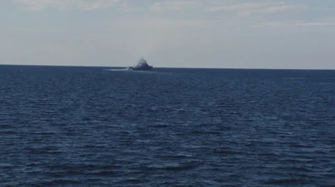 Warship in the war patrol Stock Footage 30408785
