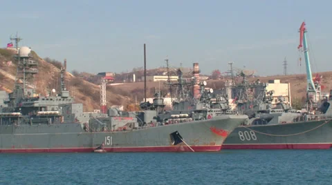 Warships at berth Stock Footage 31211115