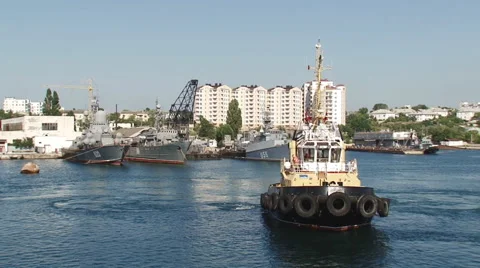 Warships in the port Video stock 52470501