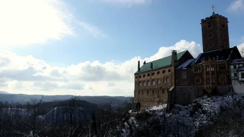 The Wartburg Castle at Eisenach in the Thuringia Forest Video stock 148336979
