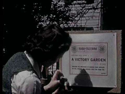 A wartime documentary about how to grow a victory garden for the troops in Video stock 75097534