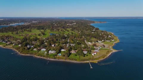 Warwick Lighthouse aerial view, Warwick, Rhode Island, USA Vídeos de archivo 341992661