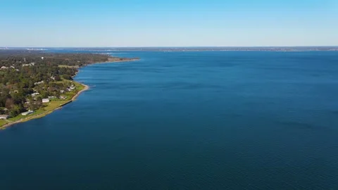 Warwick Lighthouse aerial view, Warwick, Rhode Island, USA Stock Footage 341992683