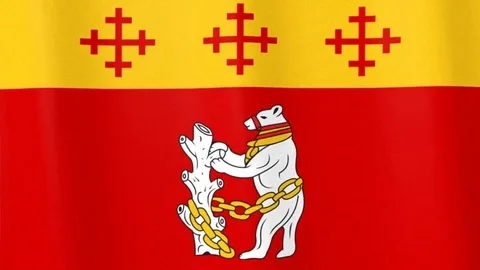 Warwickshire realistic flag looping HD background Stock Footage 84280976