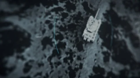 Warzone Combat Scan Locked On Merkava Tank Explosion Military Operation 库存影片 270210186