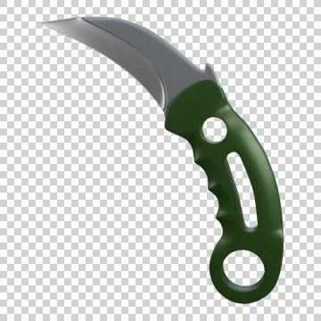 Warzone Inspired Karambit Knife 3D Concept for Close Combat Stock Illustration