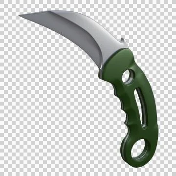 Warzone Inspired Karambit Knife 3D Concept for Close Combat Stock Illustration