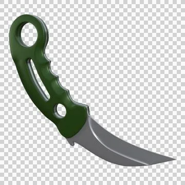 Warzone Inspired Karambit Knife 3D Concept for Close Combat Stock Illustration