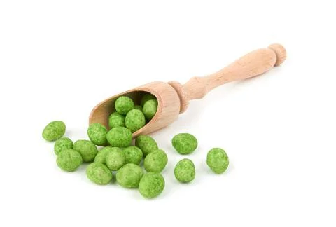 Wasabi coated peanuts Stock Photos