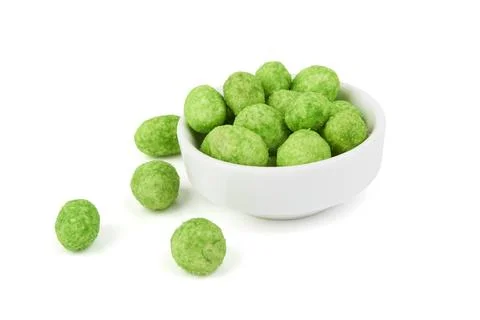 Wasabi coated peanuts Stock Photos