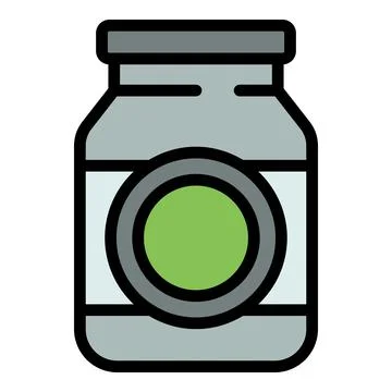 Wasabi jar icon vector flat Stock Illustration