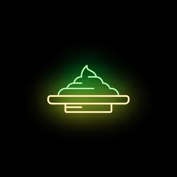 Wasabi paste dish glowing neon sign Stock Illustration