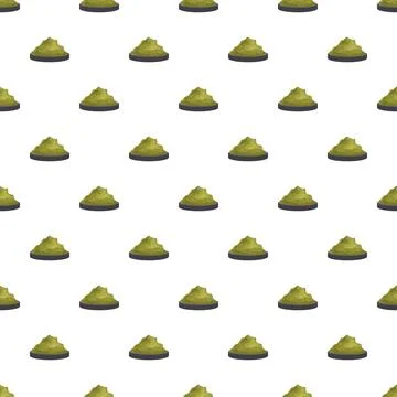 Wasabi paste individual servings repeating pattern background Stock Illustration