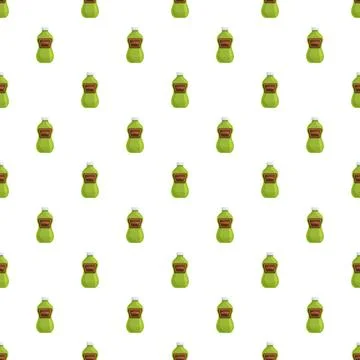 Wasabi sauce bottles pattern on white background Stock Illustration