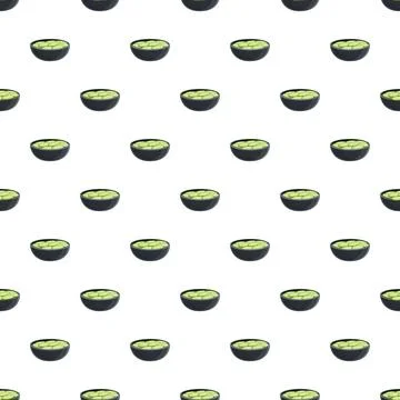 Wasabi sauce bowls seamless pattern background design Stock Illustration
