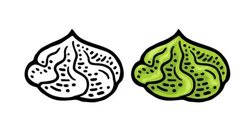 Wasabi. Top and side view. Vector color vintage engraving illustration. Iso.. Stock Illustration