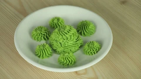 Wasabi on a white plate Stock Footage 172758810