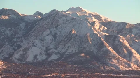 Wasatch range pan sunset Salt Lake City Vídeos de archivo 59083018