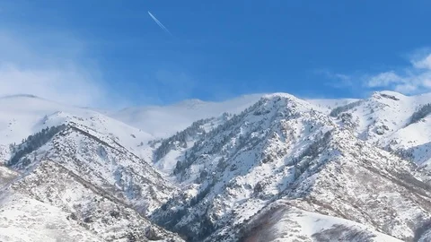 Wasatch Range Time lapse Clouds moving video Utah Mountains  Stock Footage 102590484