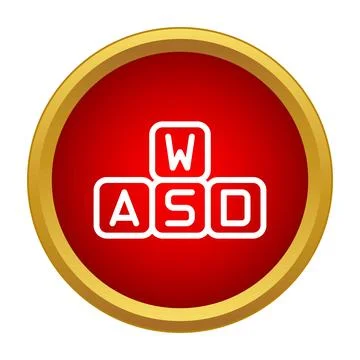 Wasd keys controlling gaming movement icon Illustrazione stock
