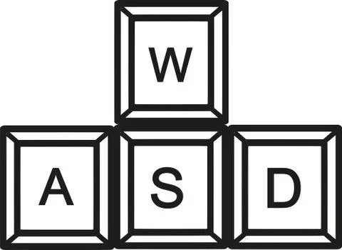 WASD Keys keyboard Stock Illustration