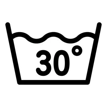 Wash at 30 degree or bellow icon, outline style Stock Illustration