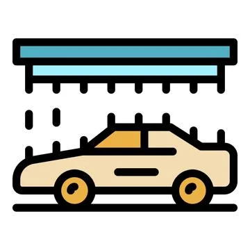 Wash 3d car icon vector flat Stock Illustration