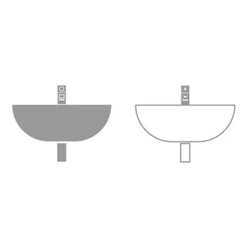 Wash basin it is black icon . Stock Illustration
