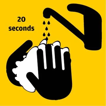 Wash Both Hands With Soap For 20 Seconds  Stock Illustration