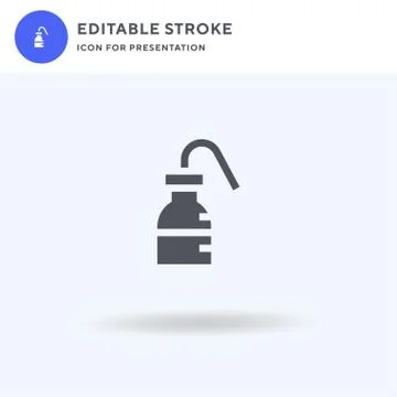 Wash Bottle icon vector, filled flat sign, solid pictogram isolated on white, Illustrazione stock