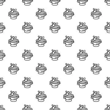 Wash bowl with bubbles repeating pattern Stock Illustration