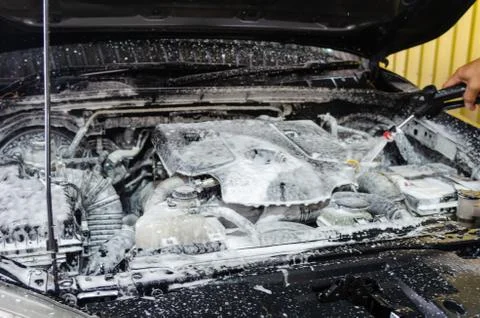 Wash car engine Foto stock
