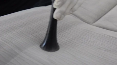 Wash car seats using a germicidal cleaner. Stock Footage 122558507