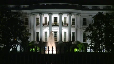 Wash DC, White House mcu, night Stock Footage