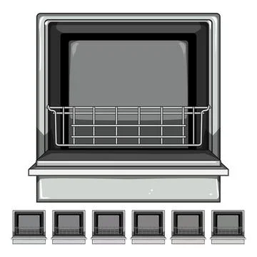 Wash dishwasher kitchen cartoon vector graphic 스톡 일러스트