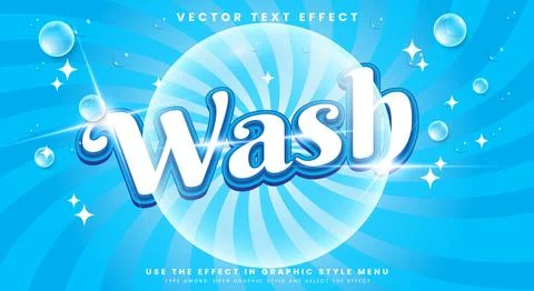 Wash editable text effect Template Stock Illustration