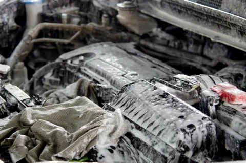 Wash  engine car Stock Photos