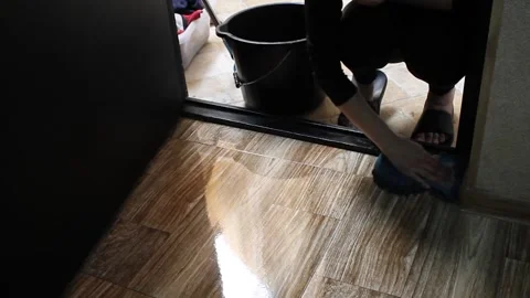 Wash the floor 3 Stock Footage 337110289