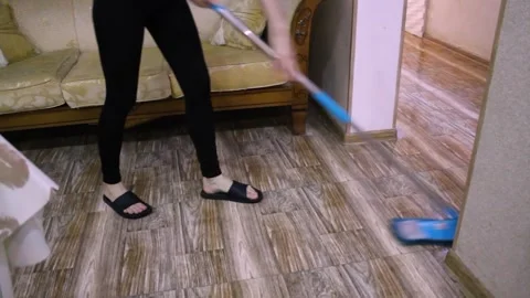 Wash the floor Stock Footage 337110288