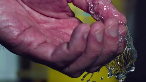 WASH HAND UNDER TAP 2 Video stock 191924024