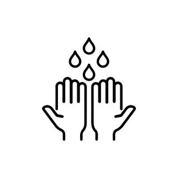 Wash hands icon in black. Vector on isolated white background. EPS 10 Stock Illustration