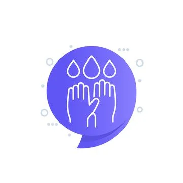 Wash hands icon, line vector design Stock Illustration