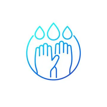 Wash hands icon, line vector Stock Illustration