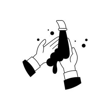 Wash hands icon vector, filled flat sign, solid pictogram isolated on white.  Stock Illustration