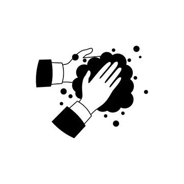 Wash hands icon vector, filled flat sign, solid pictogram isolated on white.  Illustrazione stock