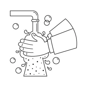 Wash hands icon vector, filled flat sign, solid pictogram isolated on white.  Stockillustratie