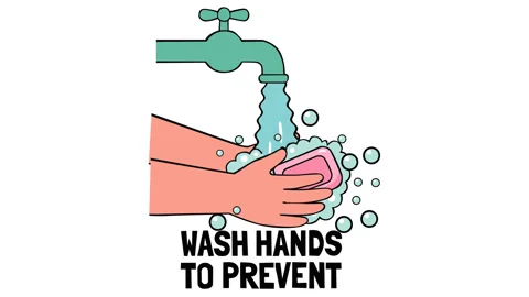 Wash Hands to Prevent Germ Spread and Maintain Personal Hygiene Vídeos de archivo 335803164