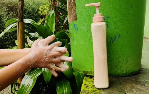 Wash hands with soap Stock Footage 222265107
