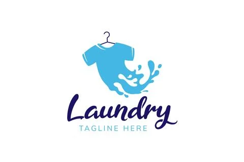 Wash laundry logo design template. Clothes illustration for laundry busines.. Stock Illustration