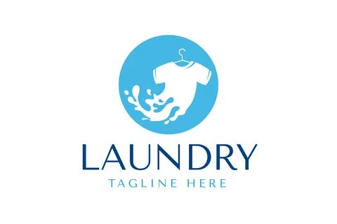 Wash laundry logo design template. Clothes illustration for laundry busines.. Stock Illustration